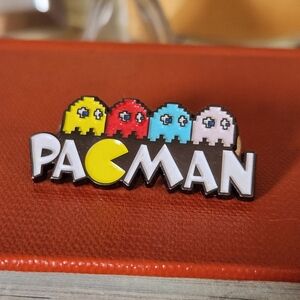 Pac-Man Enamel Pin with Colorful Ghosts